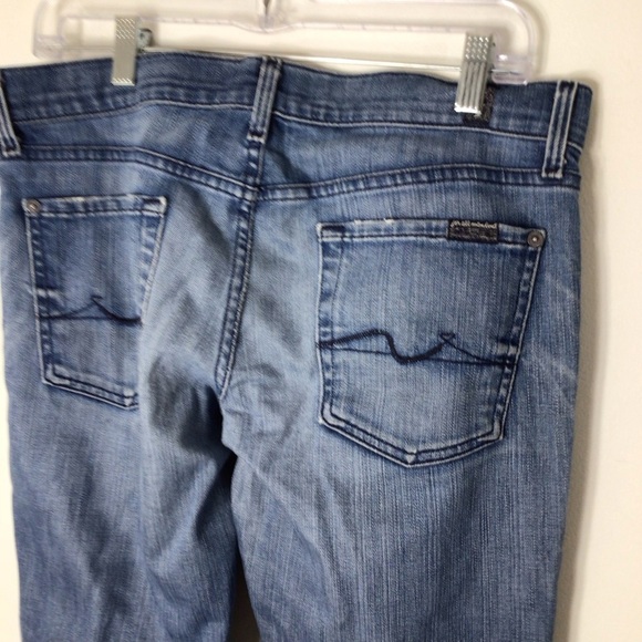 7 for all mankind jeans women 30 blue straight - Picture 5 of 12